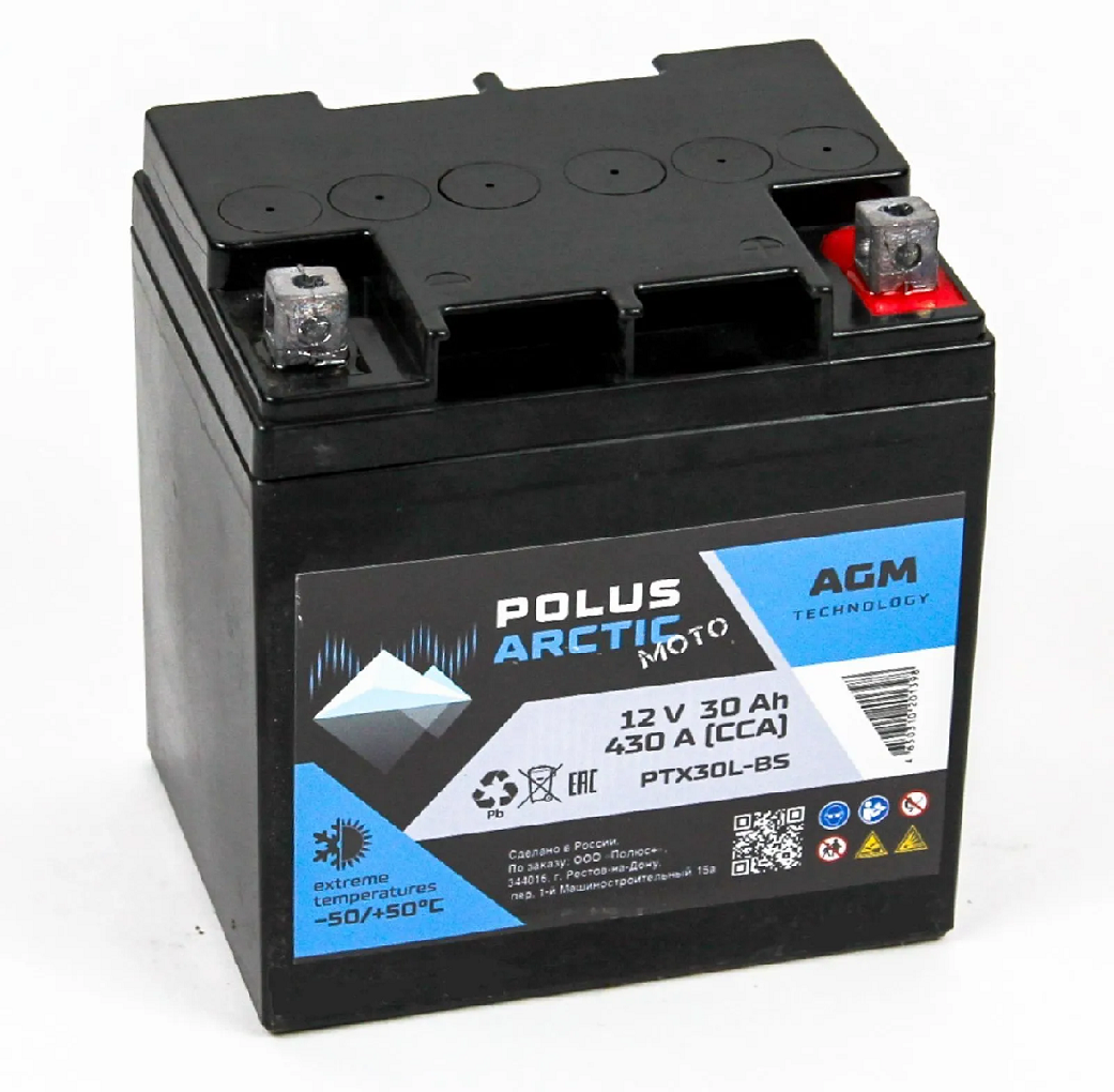 POLUS ARCTIC MOTO 6CT-30 (PTX30L-BS) AGM